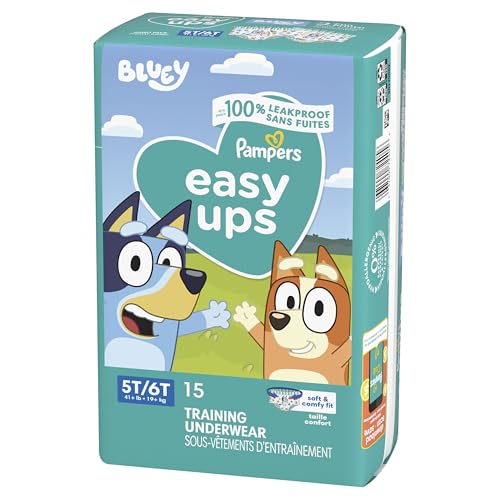 Pampers Training Pants - Easy Ups Boys & Girls Bluey - Size 4T-5T, 104 Count, Children's Potty Underwear (Packaging May Vary)