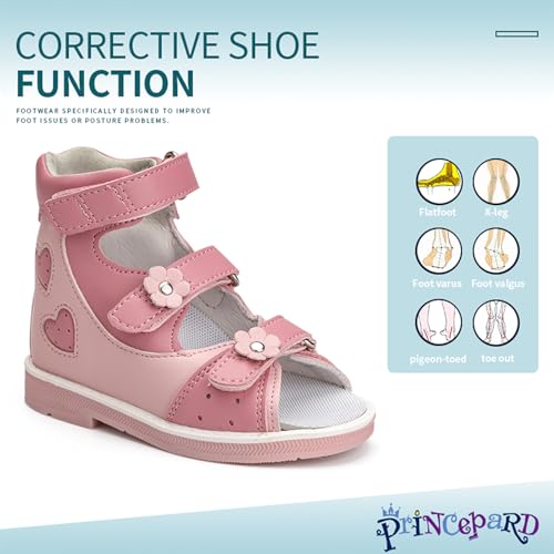 Orthopedic Sandals for girls with Hollowed Out Heart Pattern,High-top AFO Shoes with Arch and Ankle Support