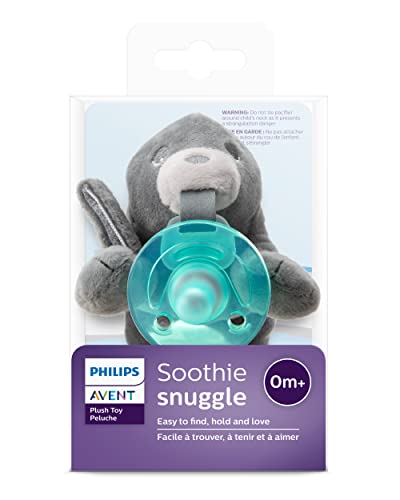 Philips AVENT Soothie Snuggle Pacifier Holder with Detachable Pacifier, 0m+, Giraffe, SCF347/01-1 Count (Pack of 1)