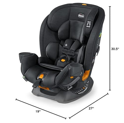 Chicco OneFit ClearTex All-in-One Car Seat, Slim Design, Rear-Facing Seat for Infants 5-40 lbs., Forward-Facing 25-65 lbs., Booster 40-100 lbs., Convertible Car Seat | Lilac/Purple