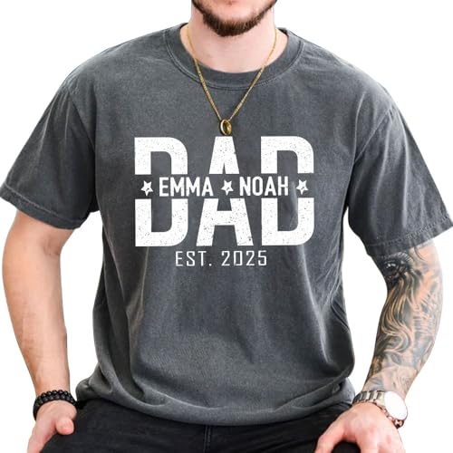 Custom Dad Shirt with Kids Names, Personalized Grandpa T-Shirt, Fathers Day Shirts, New Dad Shirt, Gift for Grandpa