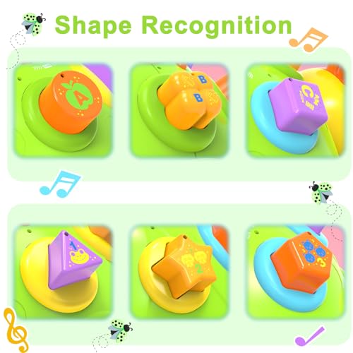 Baby Musical Ladybug Crawling Toys,Baby Toy 6-12 Months with Light-up Music, Early Educational Learning Montessori Toy, Infant Gift Toys for 7 8 9 10 11 Months 1-2 Years Old Newborn Girls (Pink)
