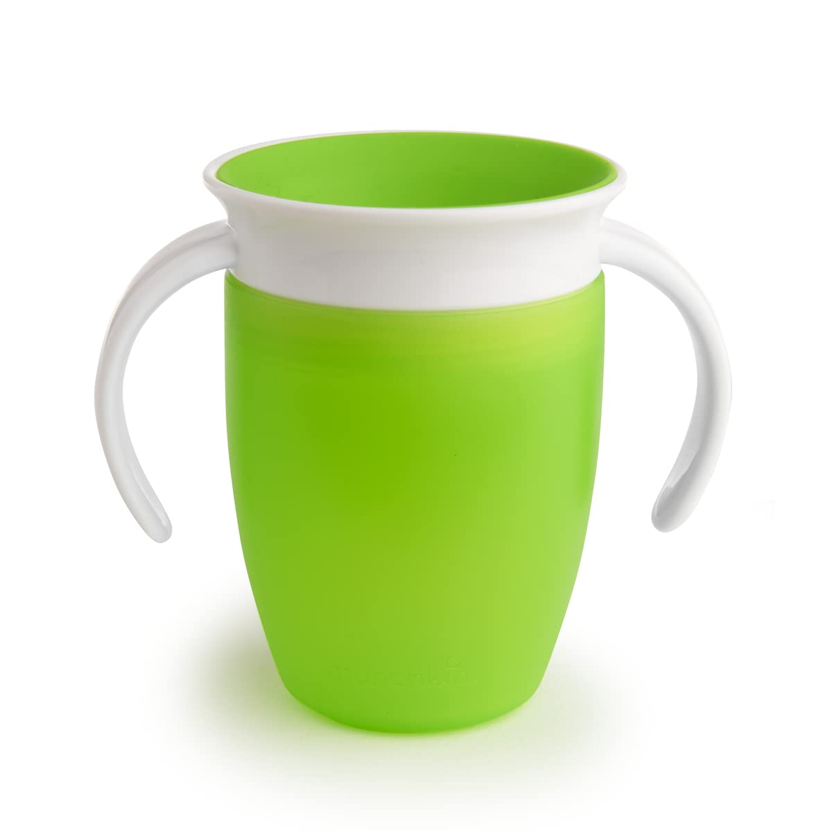 Munchkin Sippy Cup for 6 Month Old and Up, Spill Proof Miracle 360 Toddler Cups with Transition Handles, 7 Ounce, 2 Pack, Blue/Green
