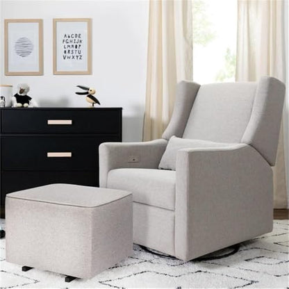 Babyletto Kiwi Electric Power Glider Recliner Nursery Chair w/ USB Ports - Water & Stain Resistant Glider Rocking Chair for Nursery - GREENGUARD Gold Certified Swivel Rocker Recliner Chair - Cream