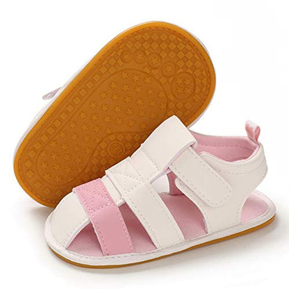 E-FAK Baby Boys Girls Summer Sandals Outdoor Beach Anti-Slip Rubber Soft Sole Newborn Toddler First Walker Shoes