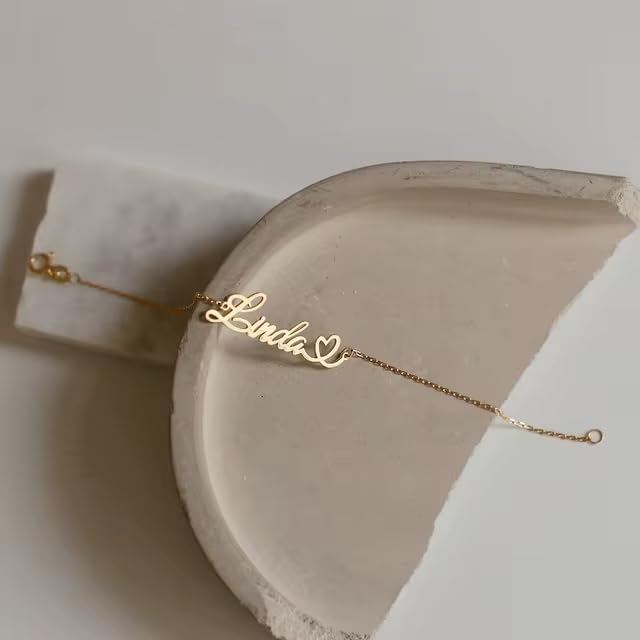 Custom Bracelet with Name 18K Gold Plated Personalized Name Ankle Bracelet Adjustable, Customized Beach Jewelry Gifts for Women Girlfriend