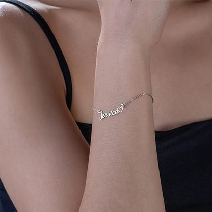 Custom Bracelet with Name 18K Gold Plated Personalized Name Ankle Bracelet Adjustable, Customized Beach Jewelry Gifts for Women Girlfriend