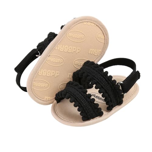 COSANKIM Infant Baby Girls Summer Sandals with Flower Soft Sole Newborn Toddler First Walker Crib Dress Shoes