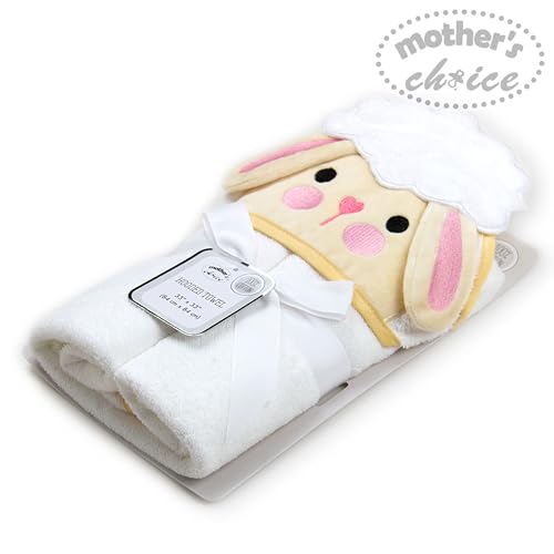 Mother's Choice Baby Hooded Towel - Large 33x33 Inch, 100% Cotton, Ultra-Soft & Absorbent Bath Towel for Newborns, Infants, Boys & Girls (Butterfly)