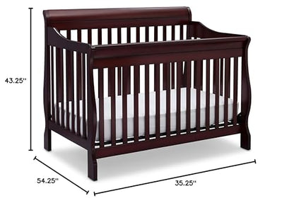 Delta Children Simmons Kids Carter 6-in-1 Convertible Crib - Greenguard Gold Certified, Black Ebony