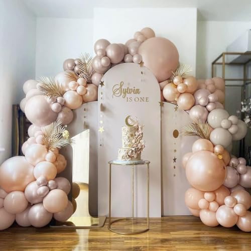 Dusty Blue Balloon Garland Double Stuffed Slate Pastel Blue White Sand Pearl Balloon Arch Kit for Baby Shower Birthday Bridal Shower Wedding Graduation Party Decorations