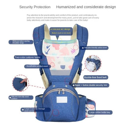 Baby Carrier 3-in-1 Ergonomic Infant Carrier Soft Baby Holder 3 to 36 Months,4 Season/All Seasons,Newborn to Toddler with Hood All Position Baby Hipseat (Pink)