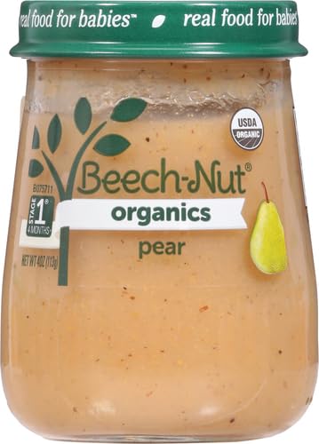 Beech-Nut Organics Stage 1 Organic Baby Food, Pear, 4 oz Jar