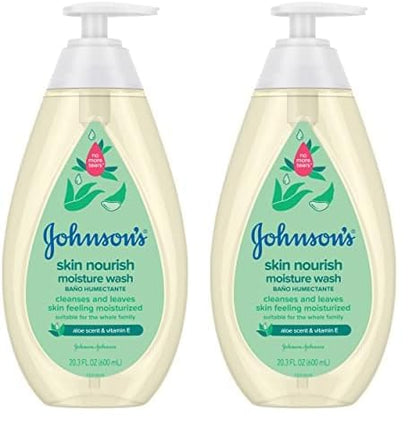 Johnson's Skin Nourishing Moisture Baby Body Wash With Vanilla & Oat Scents, Hypoallergenic & Tear Free Baby Bath Wash, Paraben-, Dye-, Sulfate & Phthalate-Free, 20.3 fl. oz