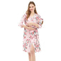 Galabloomer Maternity Robe and Baby Receiving Blanket, Matching Mommy Labor Delivery Robe and Swaddle Set Little Red Heart