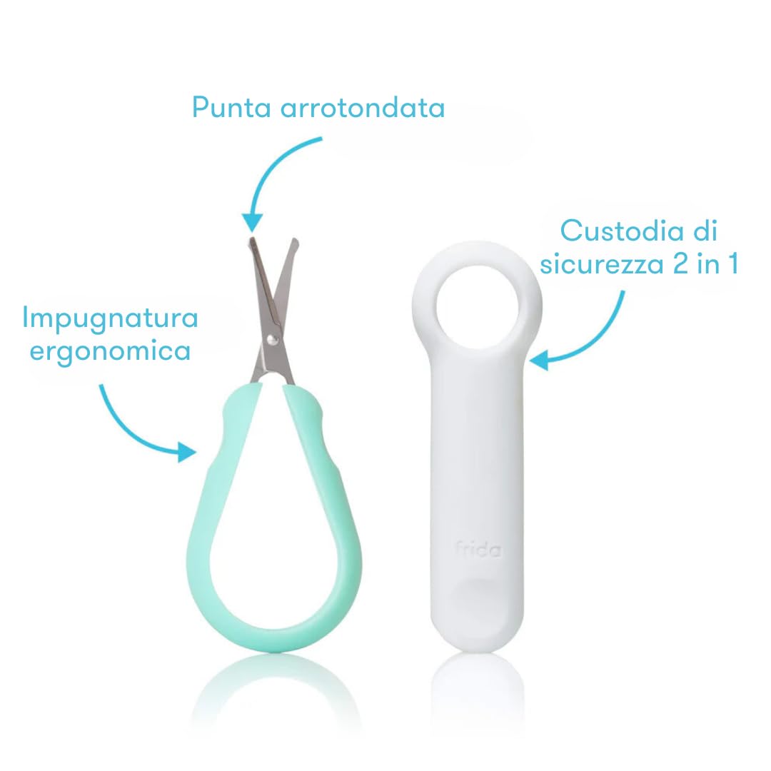 Frida Baby Easy Grip Nail Scissors | Grooming Essentials Safe for Infant Newborn Toddler Nails