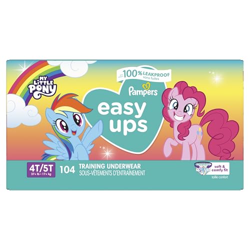 Pampers Training Pants - Easy Ups Girls & Boys - Size 5T-6T, 84 Count, Easy Pull Up & Down Design, My Little Pony Potty Underwear (Packaging May Vary)