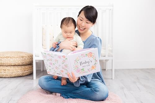 Kate & Milo Baby’s First Year Baby Memory Journal, Gender-Neutral Keepsake, Baby Milestone Memory Book and Photo Album, Perfect for Baby Showers, For New and Expecting Parents, Sky and Elephant