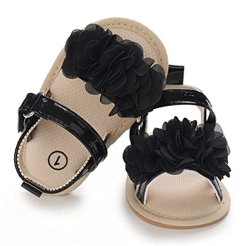 COSANKIM Baby Girl Sandals Rubber Sole Summer Outdoor Infant First Walker Crib Dress Shoes Baby Sandals