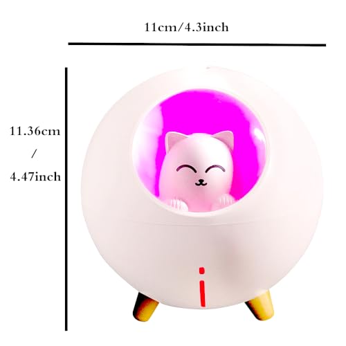 Lovely Quiet Mini Humidifier for Nursery - 7-Color Light, 2 Spray Modes, Auto Shut Off (White)