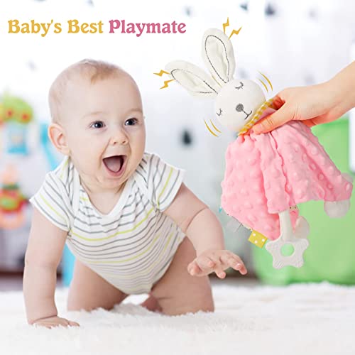 Zooawa Elephant Loveys for Babies Unisex for 1 2 3 4 5 6 Months Security Blanket Soft Stuffed Animal Elephant Baby Stuff Lovie Snuggle Blanket, Soothing Plush Toys Baby Gift for Newborn, Colours