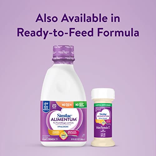 Similac Alimentum with 2'-FL HMO Hypoallergenic Infant Formula, for Food Allergies and Colic Due to Protein Sensitivity, Ready-to-Feed Baby Formula, 8-fl-oz Bottle, Pack of 24