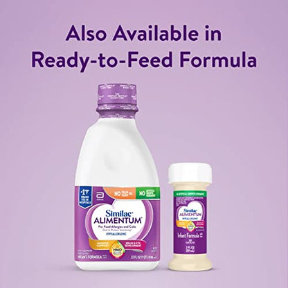 Similac Alimentum with 2'-FL HMO Hypoallergenic Infant Formula, for Food Allergies and Colic Due to Protein Sensitivity, Ready-to-Feed Baby Formula, 8-fl-oz Bottle, Pack of 24