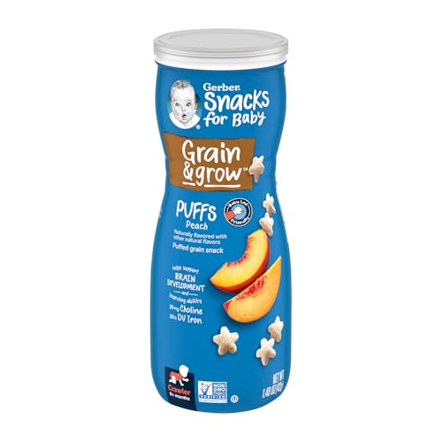 Gerber Baby Snacks Puffs Variety Pack, Banana & Strawberry Apple, 1.48 Ounce - 2 count of four packs, Package may vary, 1.48 Ounce (Pack of 8)