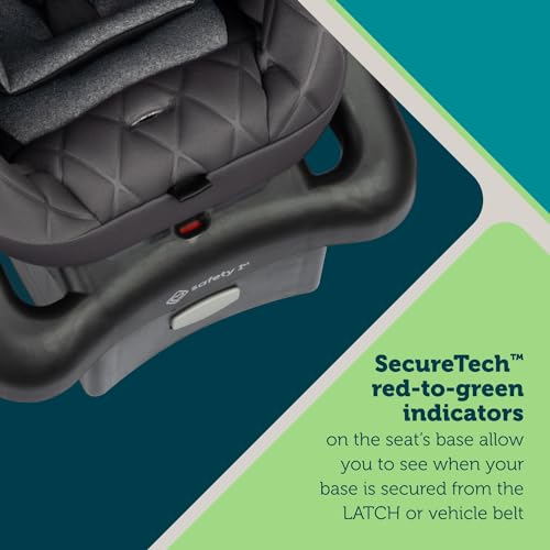 Safety 1ˢᵗ® onBoard™ Insta-Latch™ DLX Infant Car Seat with Base, Baby Car Seat for 4-30 lbs., Rear Facing Car Seat, Beach Rose