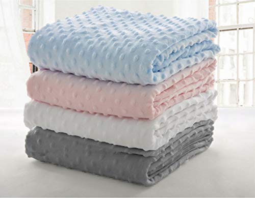 American Baby Company Heavenly Soft Chenille Security Blanket, 2-Layer Design with Minky Dot & Silky Satin, Pink, 14" x 14" for Boys and Girls