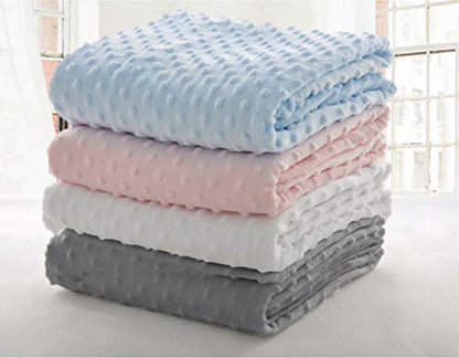 American Baby Company Heavenly Soft Chenille Security Blanket, 2-Layer Design with Minky Dot & Silky Satin, Pink, 14" x 14" for Boys and Girls