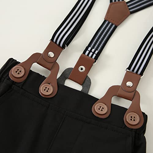 YUEMION Baby Boy Clothes Wedding Outfit Suits, 0-18 Months Infant Boy Gentleman Set, Dress Shirt+Vest+Suspender Pants+Bowtie