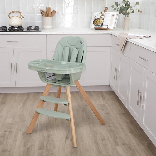 Evolur Zoodle 2 in 1 Convertible Baby High Chair in Light Gray