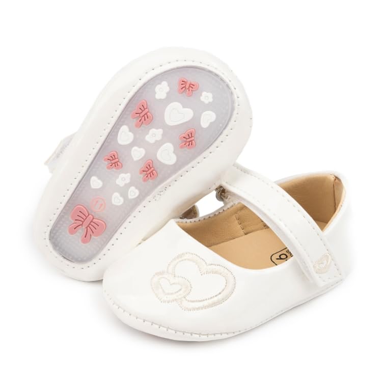 ohsofy Infant Baby Girls Mary Jane Flats Non-Slip Bowknot Princess Wedding Dress Shoes Toddler Crib Shoes