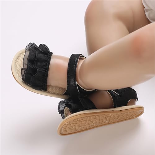 COSANKIM Baby Girl Sandals Rubber Sole Summer Outdoor Infant First Walker Crib Dress Shoes Baby Sandals