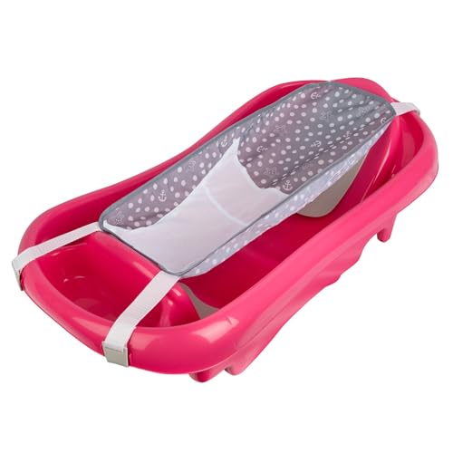 The First Years Newborn to Toddler Baby Bath Tub - Convertible 3-in-1 Baby Tub with Removable Sling - Ages 0 to 24 Months - Sure Comfort - Pink