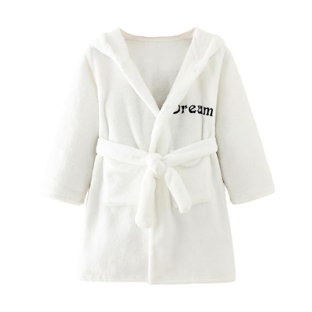 YOLIA Boys Girls Robes Kids Hooded Sleepwear Soft Fleece Bathrobes Cute Housecoat Gowns