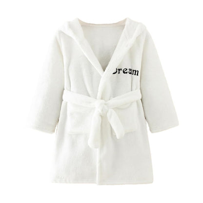 YOLIA Boys Girls Robes Kids Hooded Sleepwear Soft Fleece Bathrobes Cute Housecoat Gowns