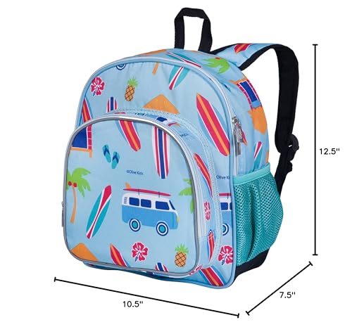 Wildkin 12-inch Kids Backpack – Padded, Adjustable, Ideal for Daycare & Travel - Trains, Planes, and Trucks
