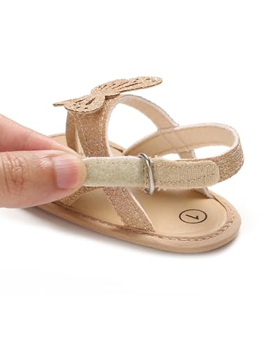 Baby Girls Butterfly Sandals Infant First Walking Slipper Shoes Soft Soles Non-Slip Summer Princess Shoes 0-18M