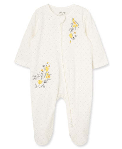 Little Me Clothes for Baby Girls' 100% Cotton Scratch-Free Tag Footie Sleeper, Preemie to 9 Months
