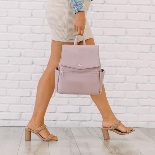 Freshly Picked Mini Classic Diaper Bag Backpack, Vegan Leather Baby Diaper Bag, Backpack Diaper Bag for Women (Aspen)
