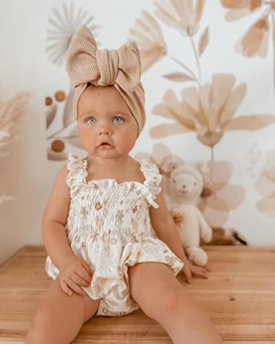 Newborn Baby Girl Bodysuit Sleeveless Halter Frill Romper One-piece Jumpsuit with Headband Summer Clothes Set