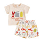 Toddler Baby Boy Baseball Outfit Short Sleeve T-shirt and Drawstring Shorts 2 Piece Baseball Clothing Sets