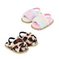 2 Pack Infant Baby Girls Sandals Elastic Back Strap Flats Slippers Soft Toddles Princess Shoes Faux Fur Slides Shoes First Walker House Shoes