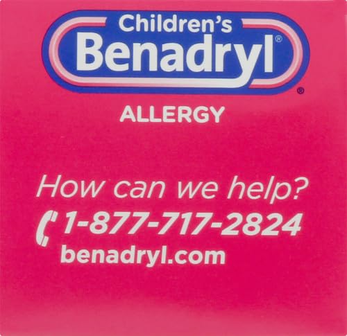 Benadryl Children's Dye-Free Allergy Relief Liquid + 12.5 mg Diphenhydramine HCl, Antihistamine Allergy Medicine for Kids Helps Relieve Runny Nose & Sneezing, Bubble Gum Flavor, 8 fl. oz