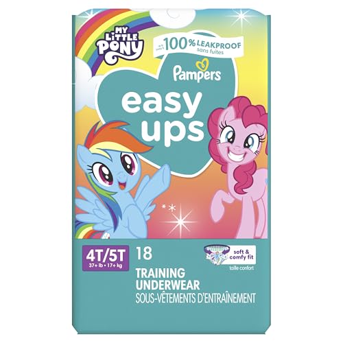 Pampers Training Pants - Easy Ups Girls & Boys - Size 5T-6T, 84 Count, Easy Pull Up & Down Design, My Little Pony Potty Underwear (Packaging May Vary)