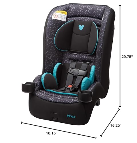 Disney Baby Jive 2 in 1 Convertible Car Seat,Rear-Facing 5-40 pounds and Forward-Facing 22-65 pounds, Mickey Teal