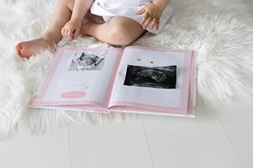 Bird Photo Album, Memory Keepsake Babybook, Gender-Neutral Baby Accessory for New and Expecting Parents, Pink