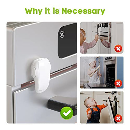SAFELON 1 Pcs Baby Safety Oven Door Lock, Double Button Oven Lock for Kitchen Safety (Black)
